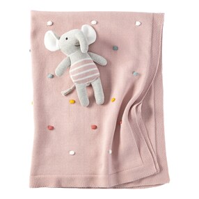 Babydecken-Set mit Greifling Elefant 80x100 cm