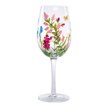 Verre à vin peint à la main