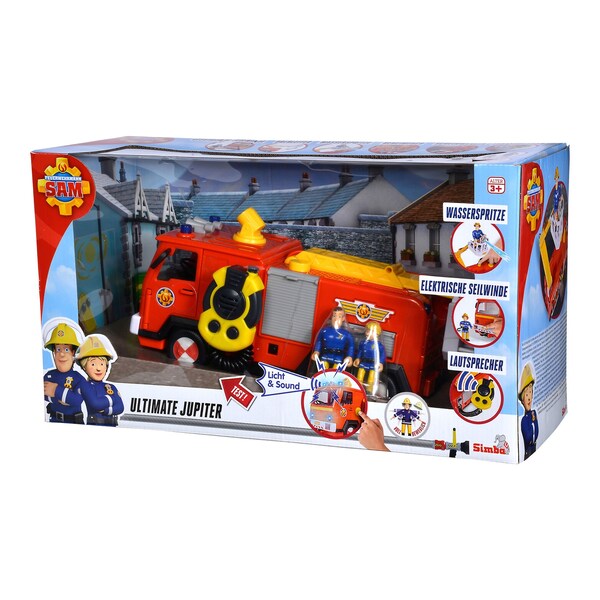 Simba - Sam le Pompier - Ultimate Jupiter - Camion Pompier avec  Talkie-Walkie + 1 Figurine - Sons et Lumières - Fonction Jet d'Eau - Piles  Incluses - 109251098038 : : Jeux et Jouets