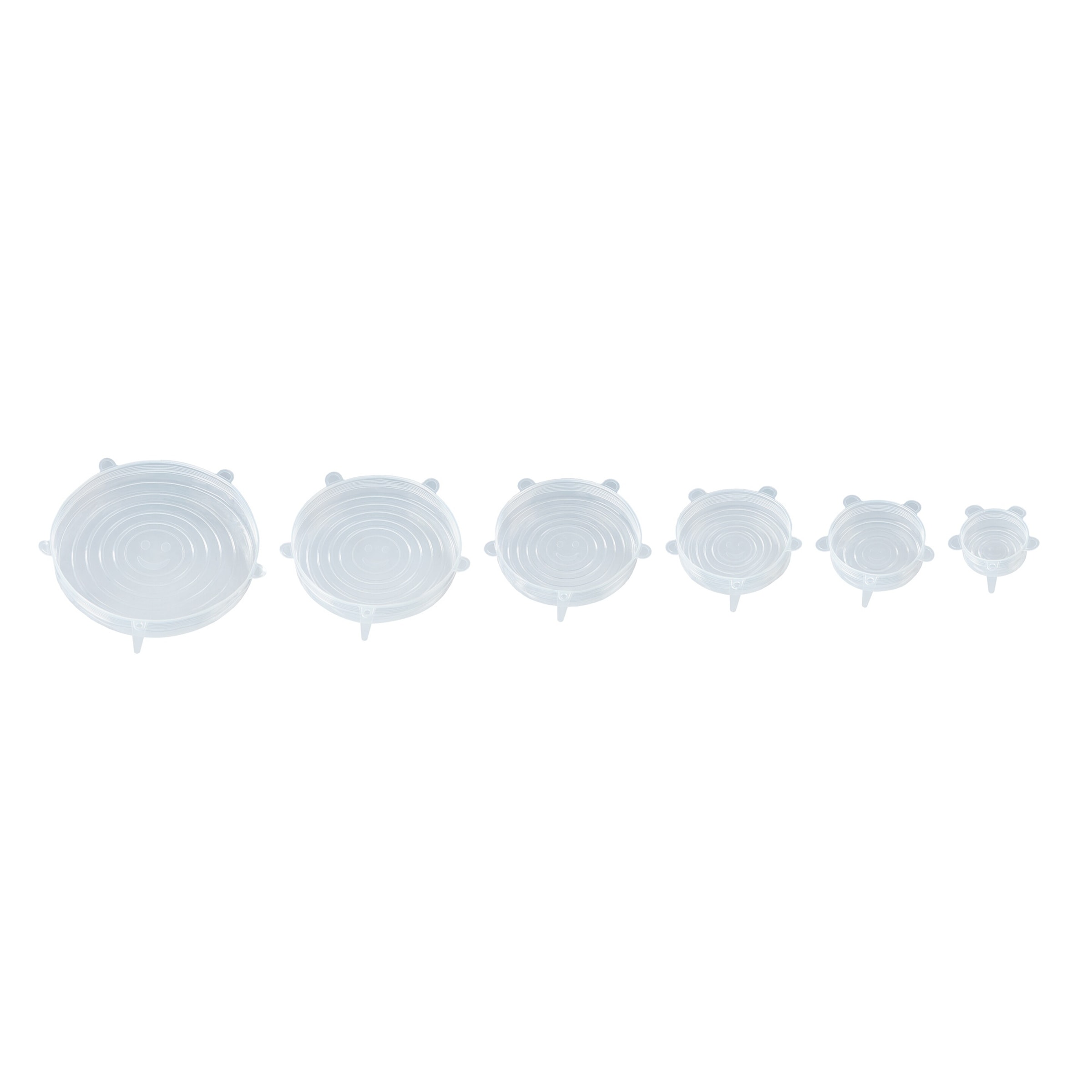 Silikon-Flexi-Deckel, 6 Stück transparent