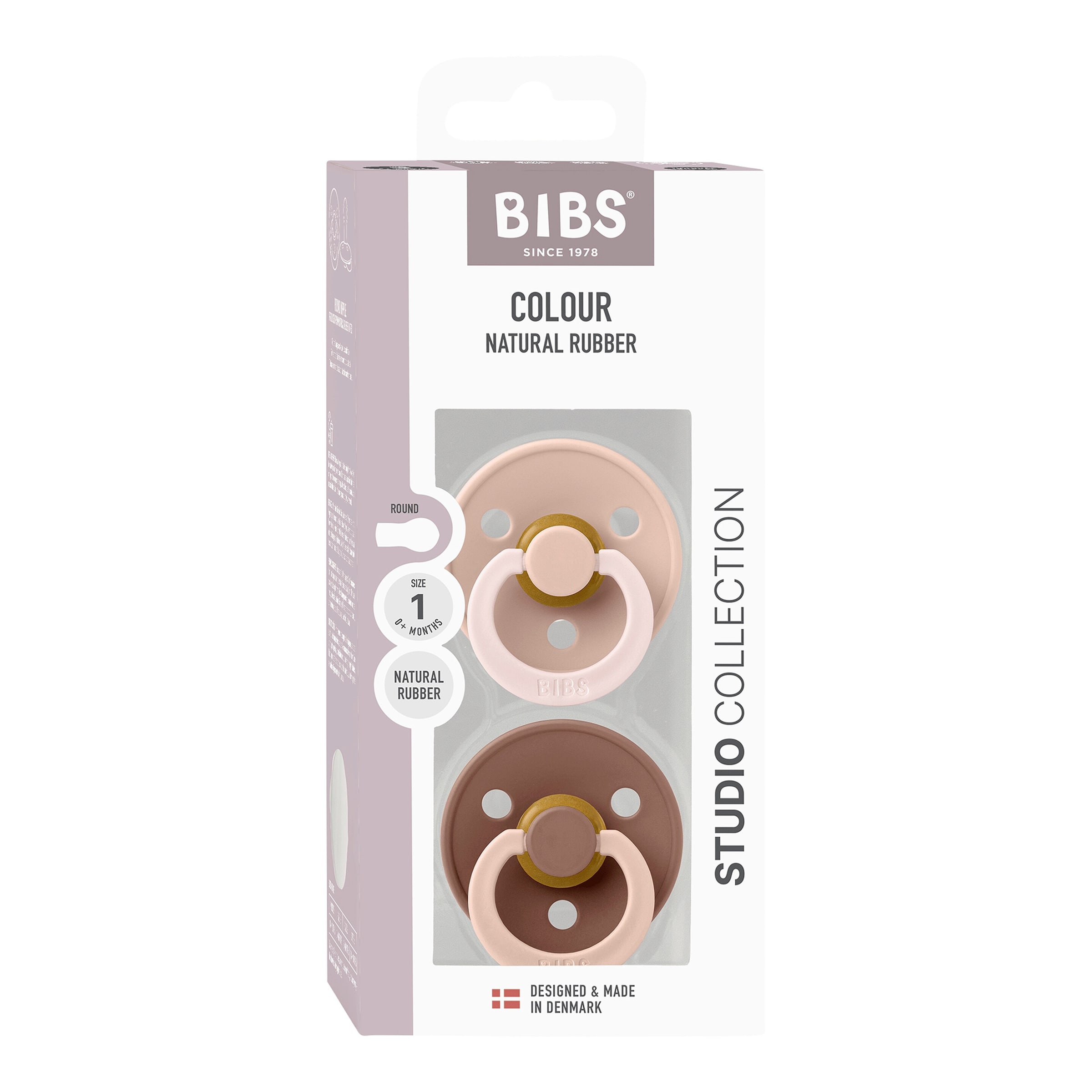 2-er Pack Studio Collection Schnuller Latex, 0-6M