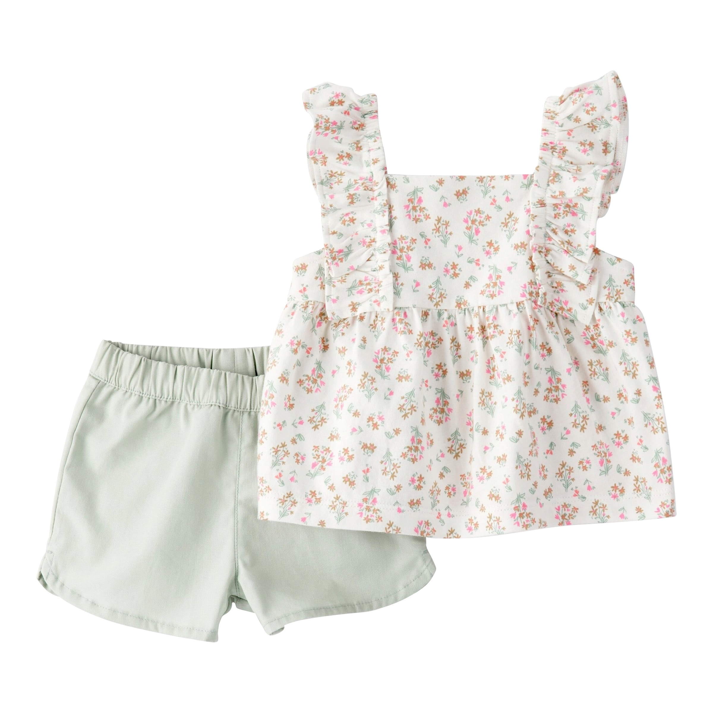 Carter's 2-tlg. Set Top und Shorts Rüschen Blumen