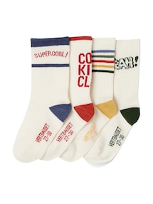 4er-Pack Jungen Sportsocken mit Streifen und Motiv