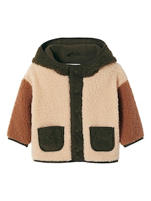 Baby Mantel aus Teddyfleece mit Kapuze