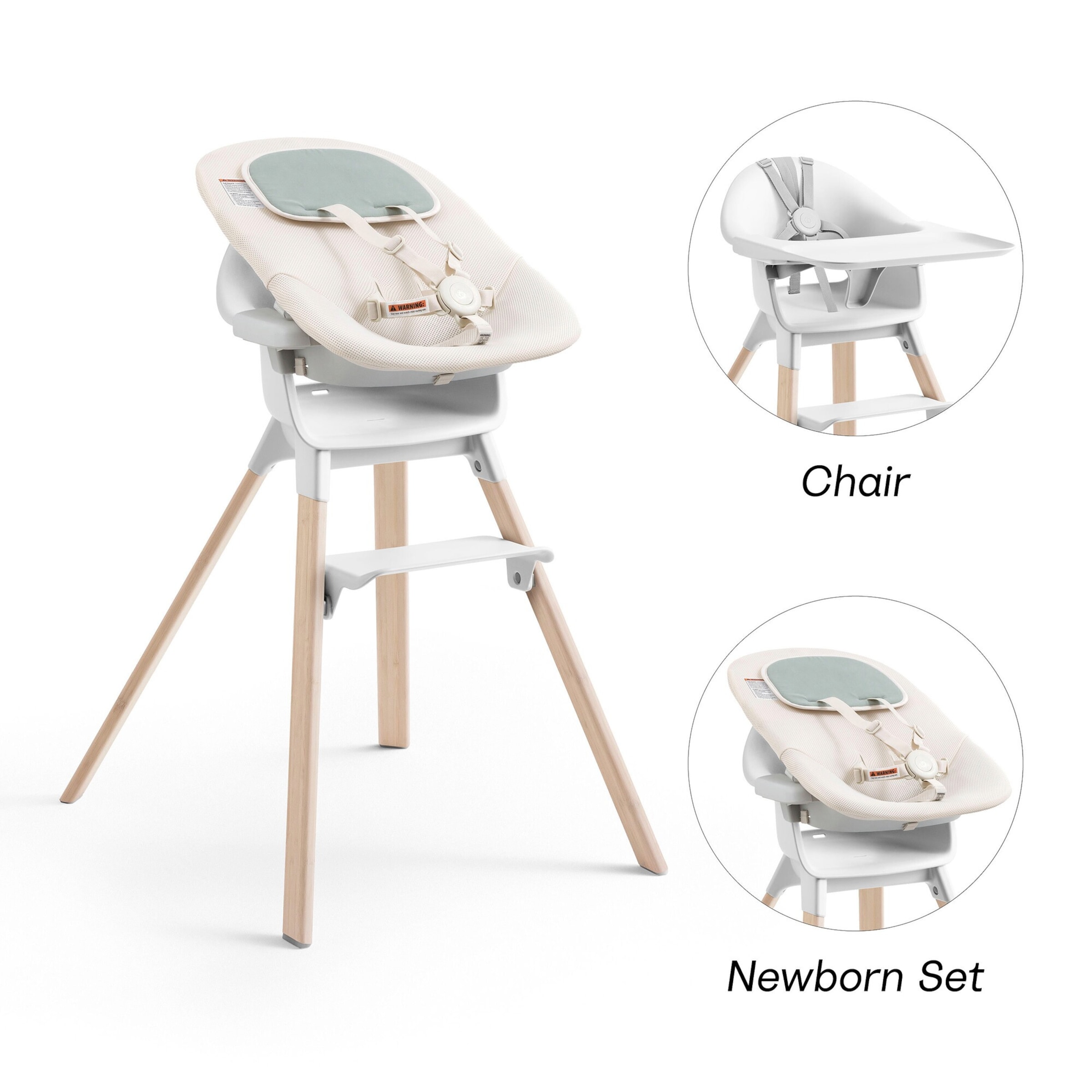 Stokke® Clikk™ Bundle Hochstuhl Bambus inkl. Newbornset