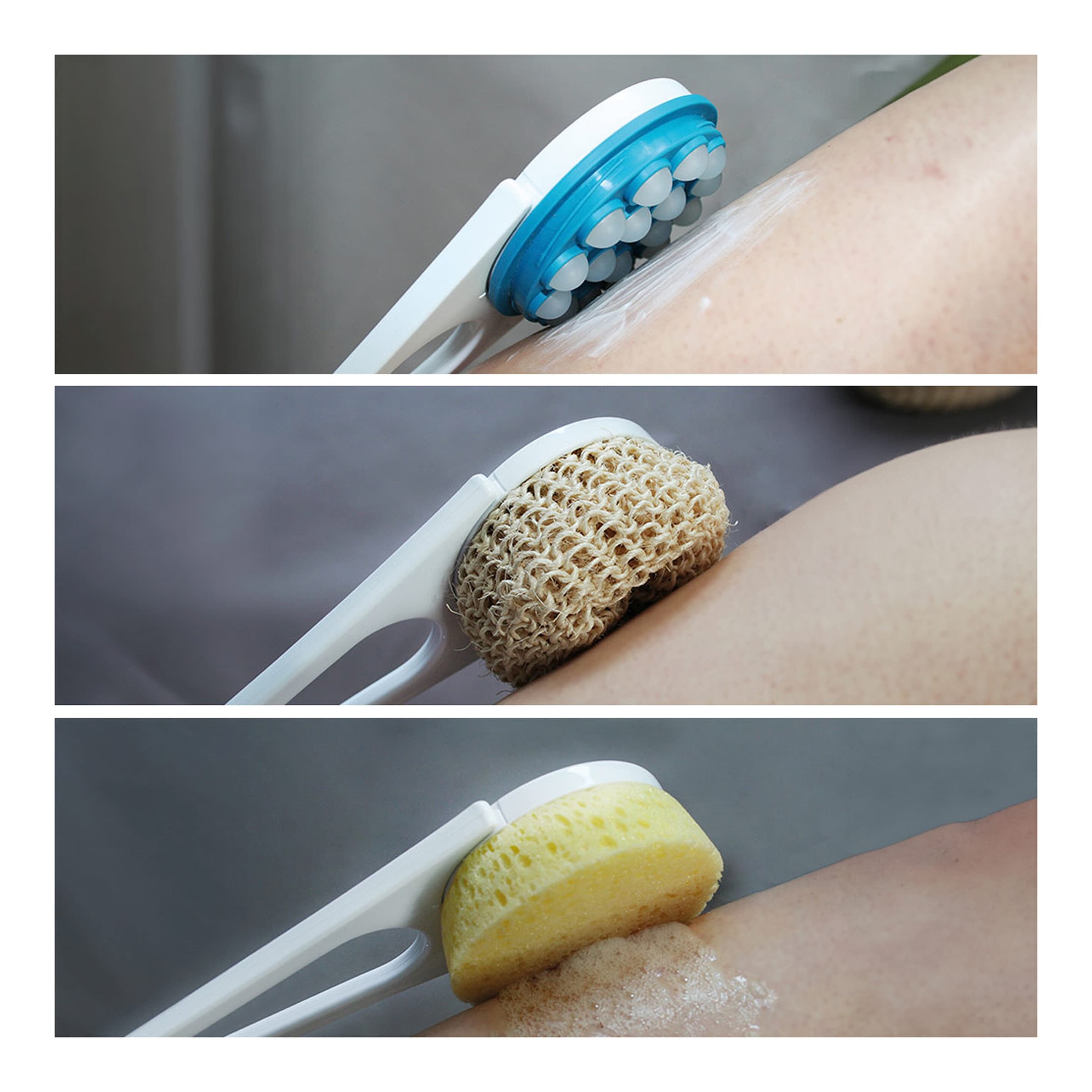 Eincremehilfe mit Schwamm- und Sisalaufsatz, 3-teilig