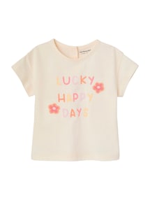 Baby T-Shirt mit Häkelblumen Mädchen, Bio-Baumwolle