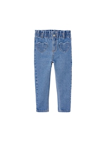 Mädchen Paperbag-Jeans mit Herz-Taschen