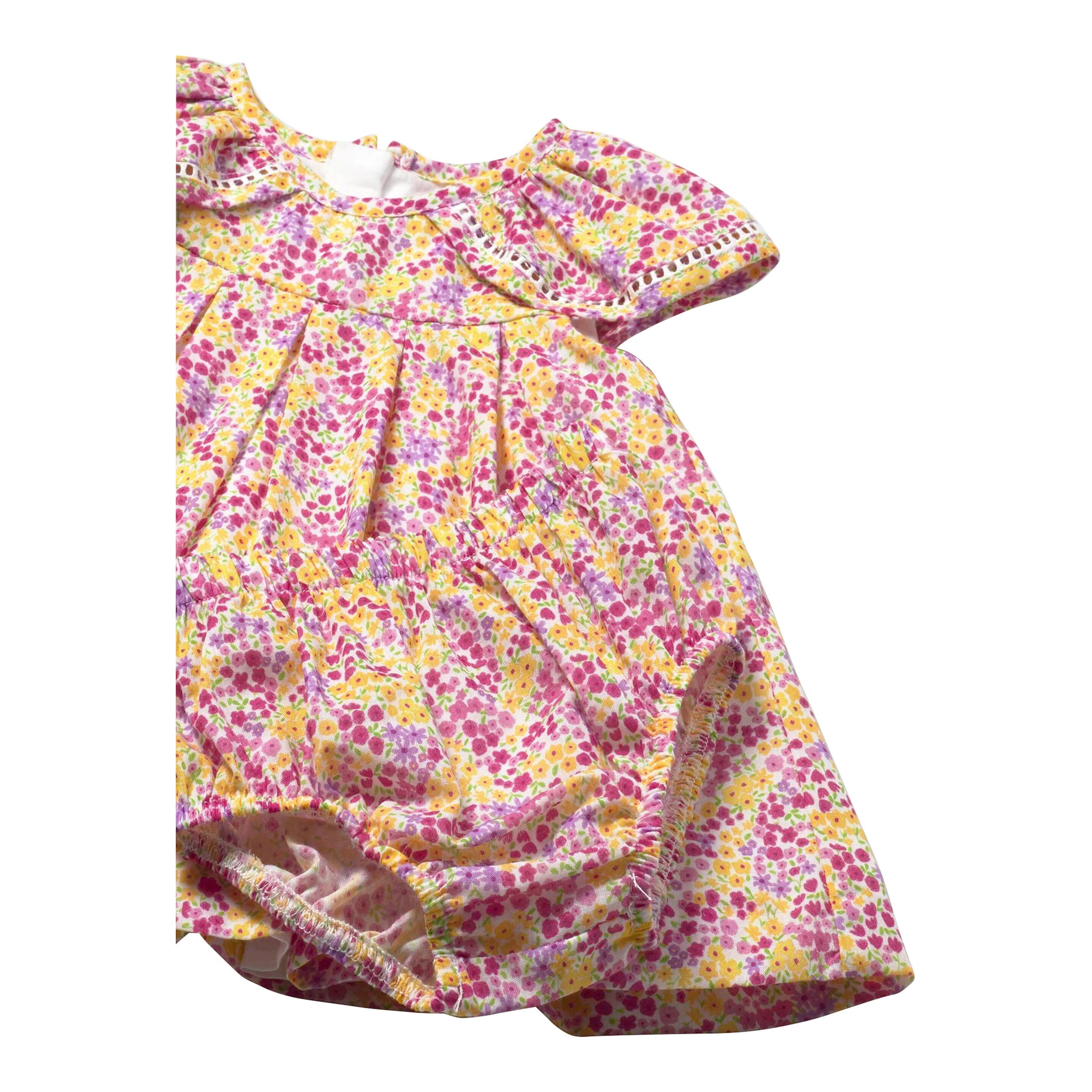 Webkleid kurzarm Blumen