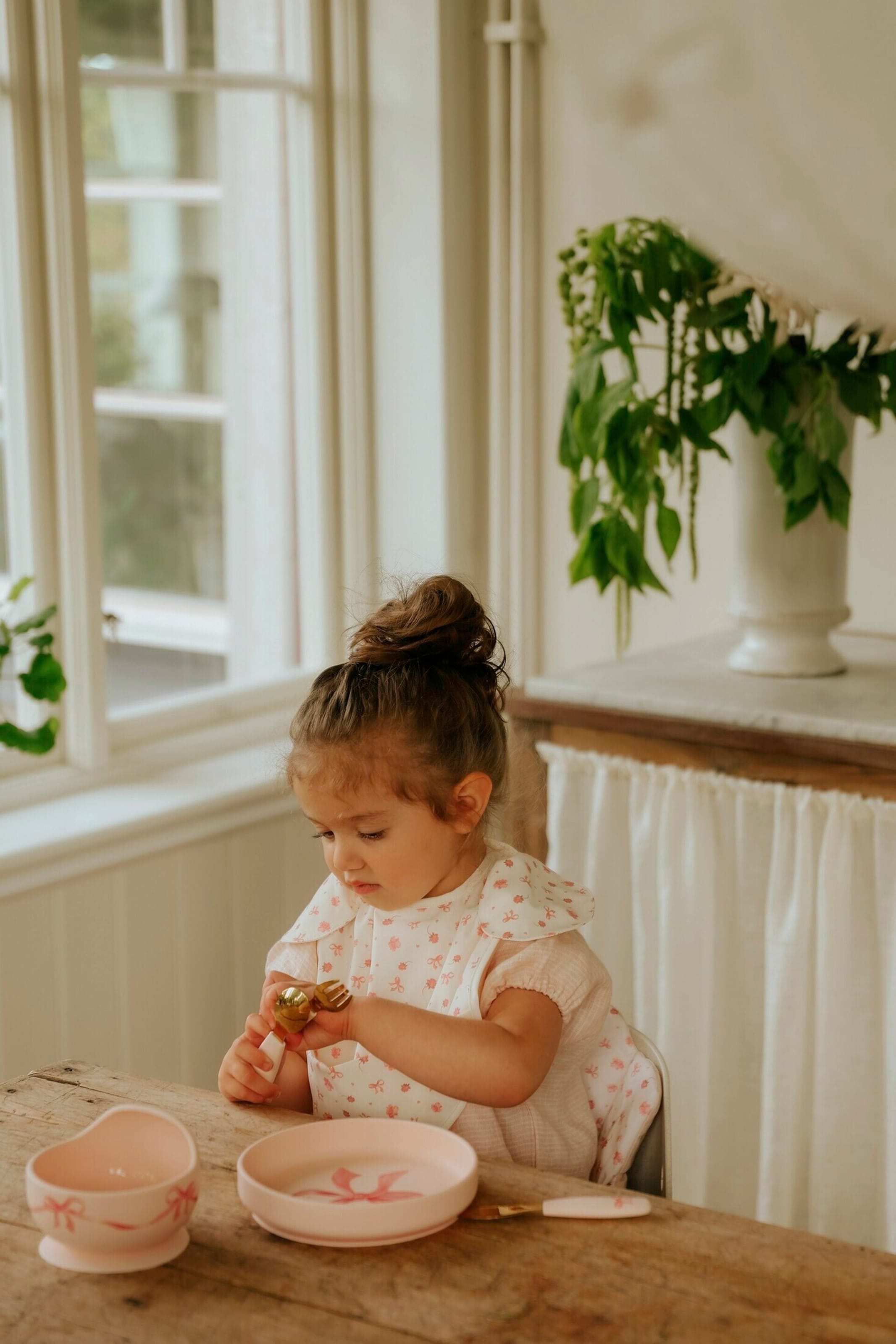 Thumbnail - Elodie Schüsselset Silikon, 2 Teile - Rosy Bow