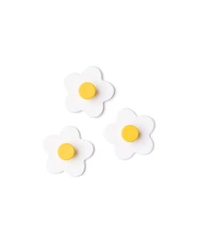 Hakenset  3er-Pack Blume weiss