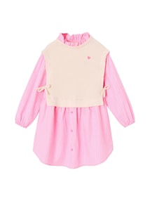2-in-1 Hemdblusenkleid mit Pullunder für Mädchen