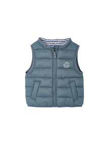 Wendbare Baby Steppweste mit Reißverschluss und Recycling-Polyester, Übergangszeit