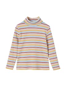 Geripptes Mädchen Rollkragen-Shirt