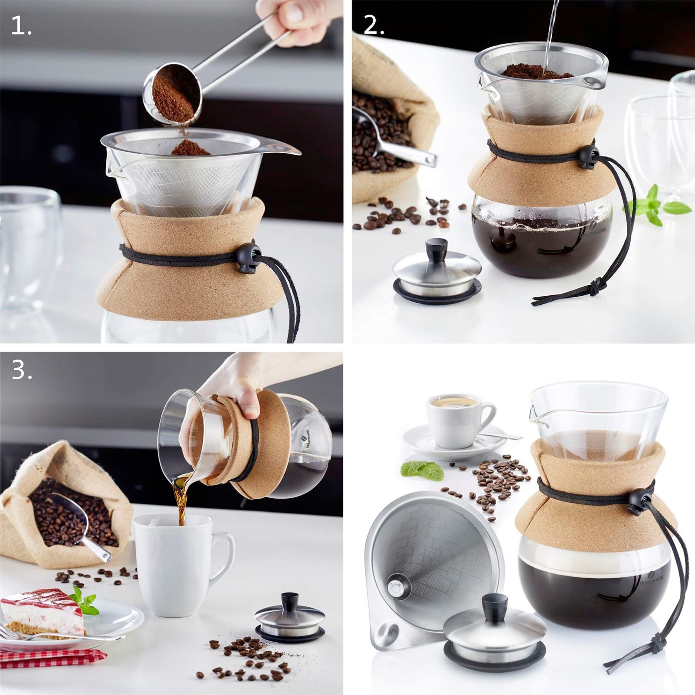 Kaffee-Bereiter mit Filter und Deckel "Brasilia", 500 ml