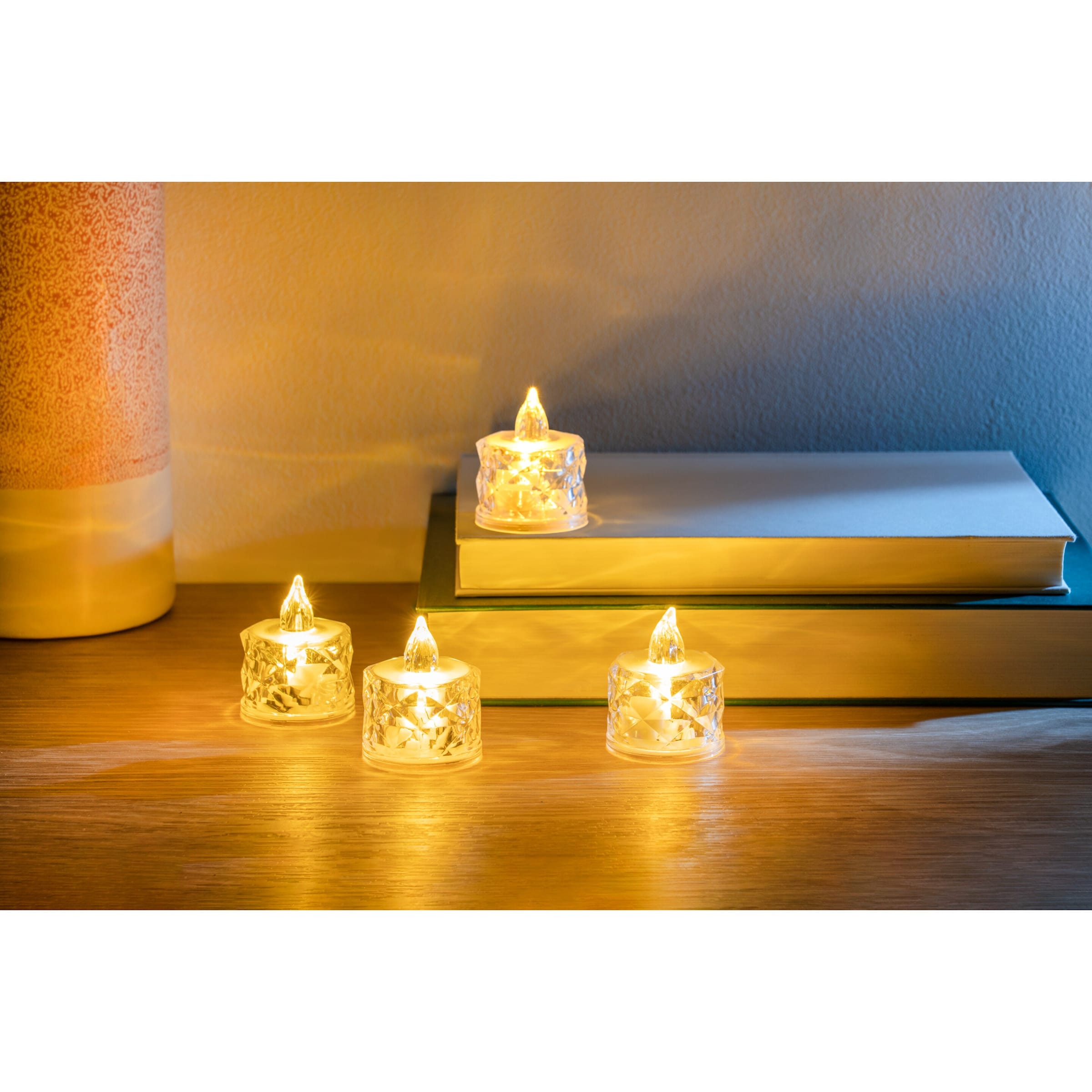 LED-Teelichter „Diamond“, 4 Stück