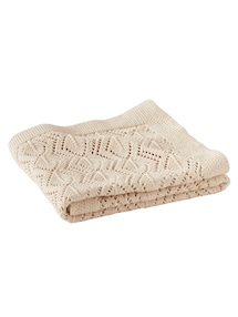 Baby Decke mit Pointelle-Muster, Bio-Baumwolle