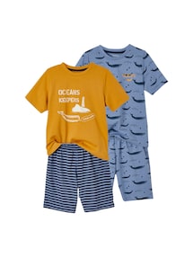 2er-Pack kurze Jungen Schlafanzüge, Wale BASIC