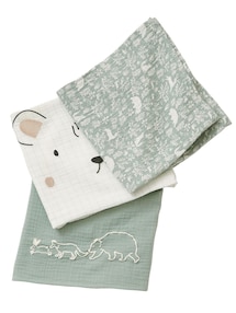 3er-Pack Baby Wickeltücher WALDSPAZIERGANG