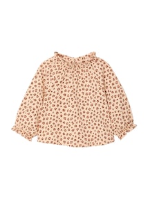 Baby Shirt mit Rüschenkragen, Allover-Print