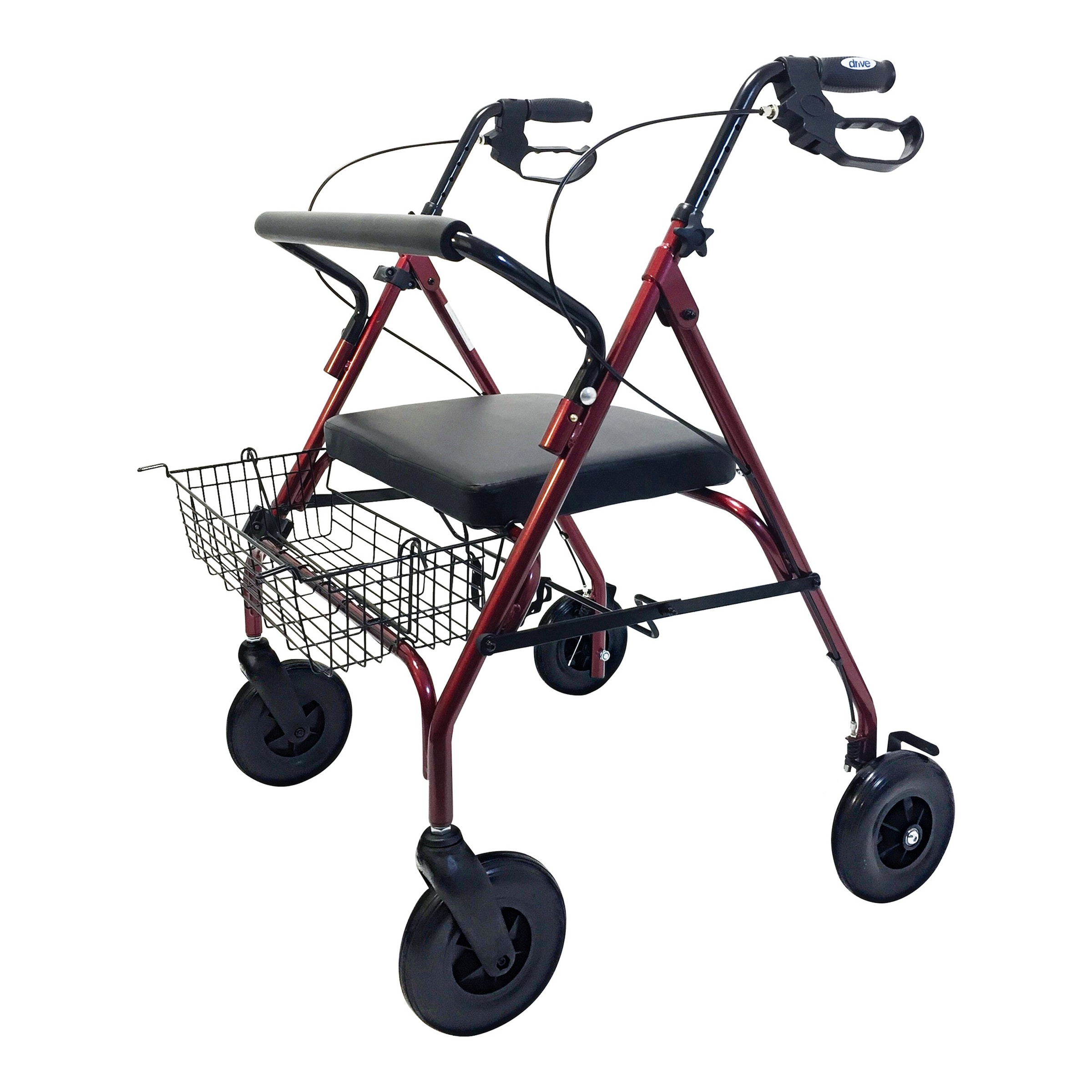 Schwerlast-Rollator GoLite 200 XXL bis 200 kg mit Korb rot