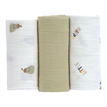 Lot de 3 langes en gaze 60x60 cm