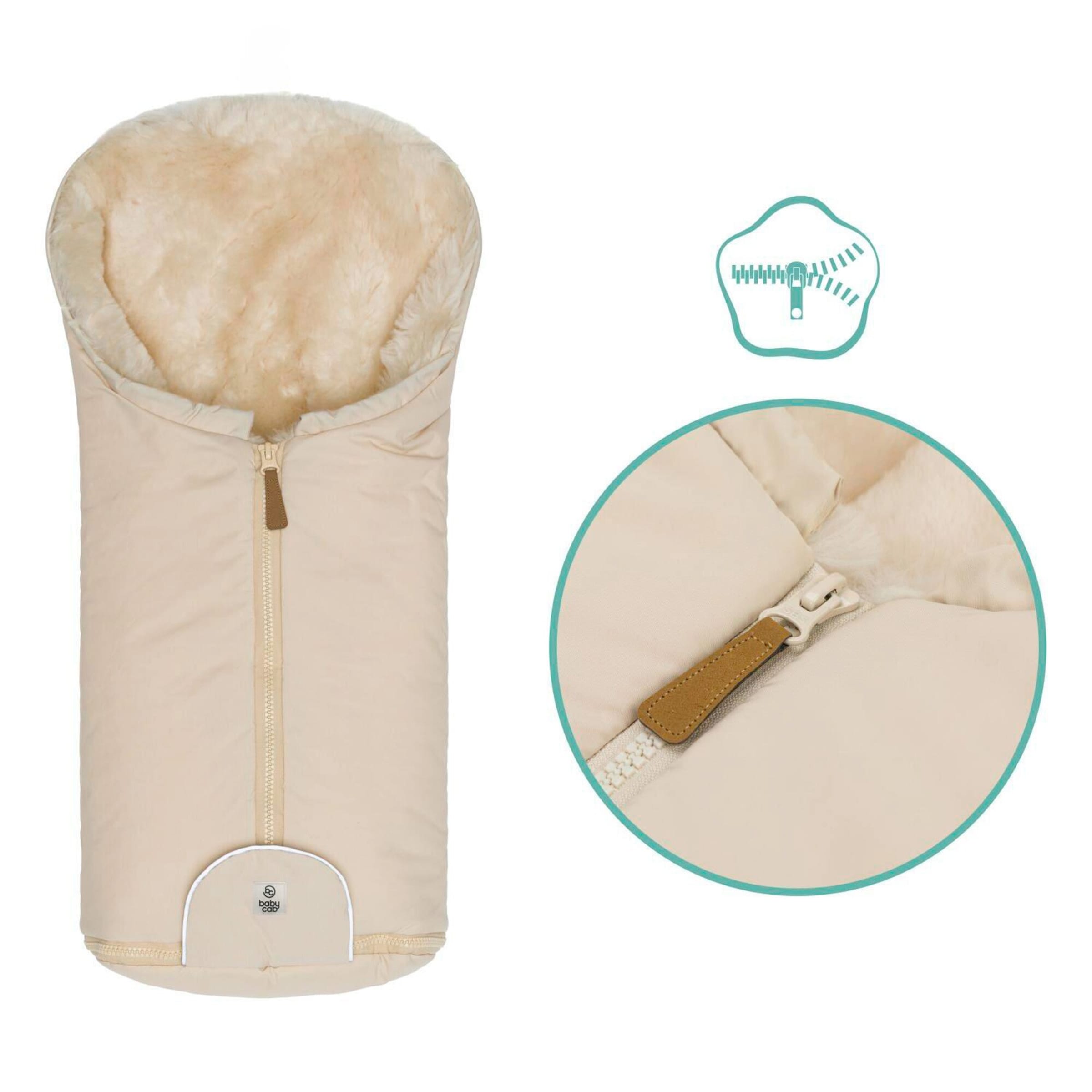 Babycab Winter-Fußsack Oolu für Babyschale, Tragewanne natur