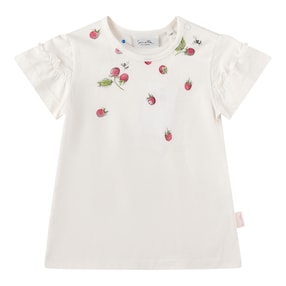 T-shirt framboises ruchés