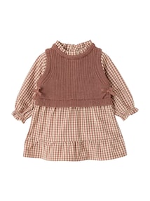 2-in-1-Kleid mit integriertem Pullunder Baby, Musselin