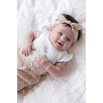 Krepp-Kleid Flügelarm Blumen Rippqualität