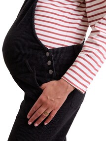 Cord-Latzhose für Schwangerschaft & Stillzeit Mom-Fit, Bundweite verstellbar