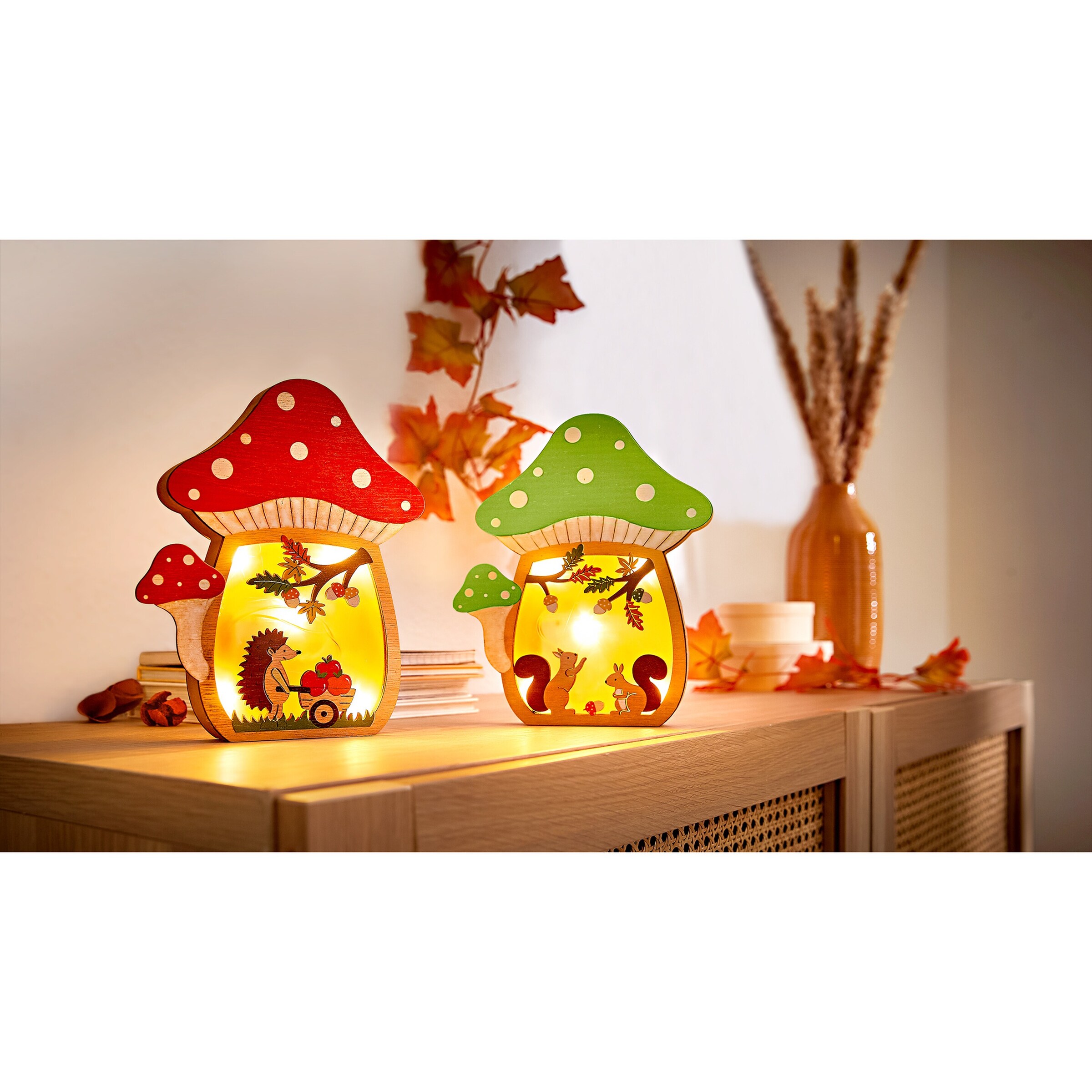 LED-Dekoration "Pilz", rot