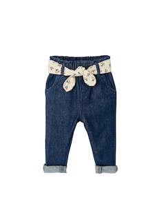 Mädchen Baby Jeans mit Stoffgürtel