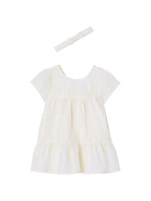 Festliches Baby-Set: Kleid & Haarband mit Glanzstreifen