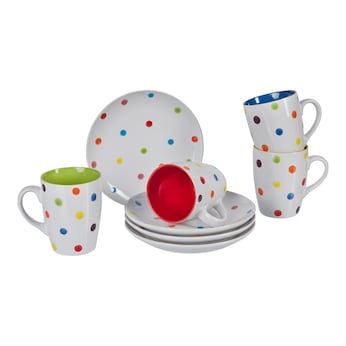 Service "tasses + assiettes", 8 pièces