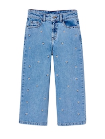 Weite Jeans mit Stickerei f¸r M‰dchen, Bundweite verstellbar