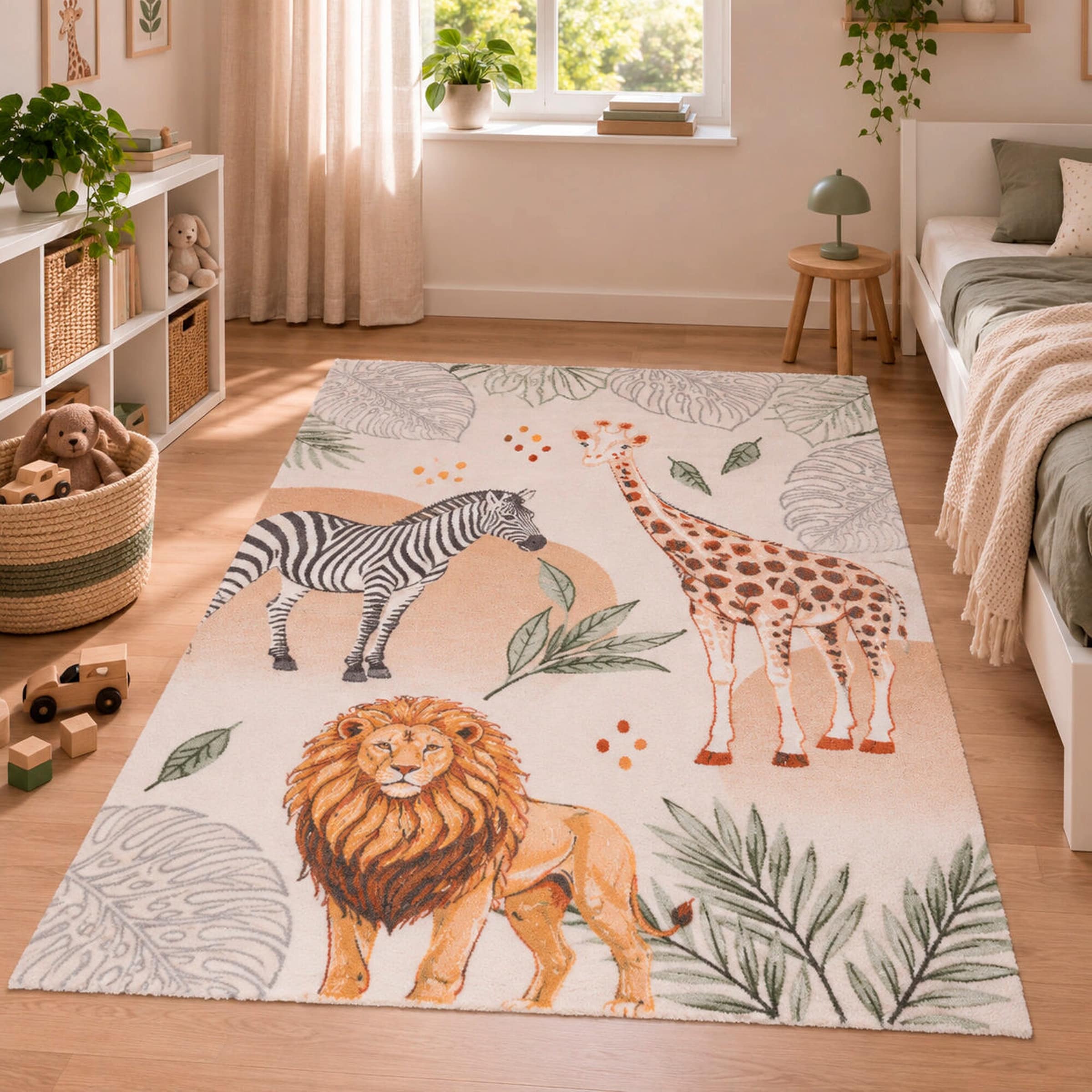 Pergamon Kinder Teppich Maui Kids Giraffe Zebra Löwe