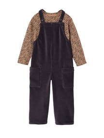 Set aus Shirt & Latzhose aus Samt für Mädchen