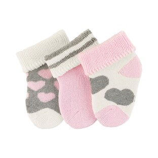 Lot de 3 paires de chaussettes bébé coeurs