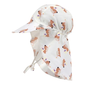 Chapeau à visière avec protège-nuque et protection anti-UV teckel glace