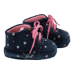 Chaussures à lacets bébé en velours ras