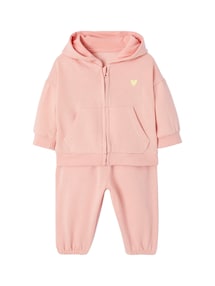 Baby-Set: Kapuzensweatjacke & Sweathose, Recycling-Polyester