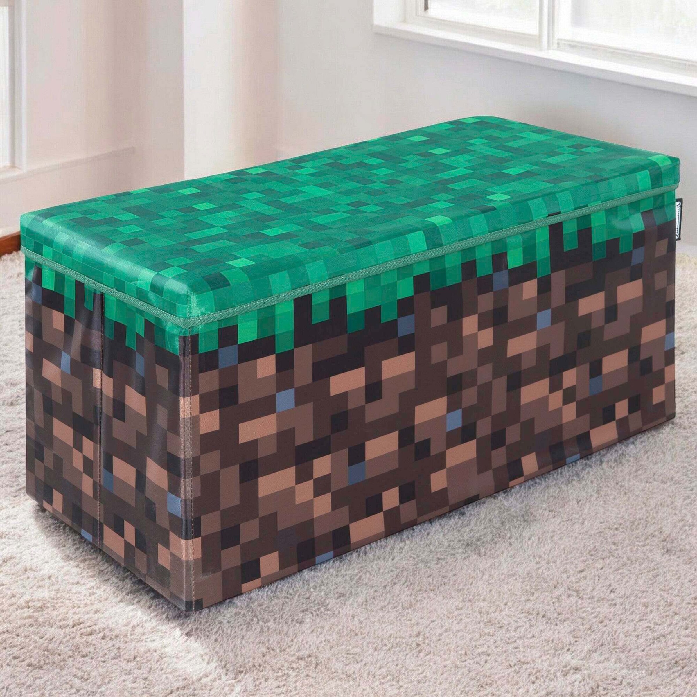 Roba Sitz- und Aufbewahrungsbox, Grasblock, breit, Canvas Minecraft