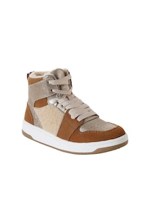 Gefütterte hohe Sneakers mit Schnürsenkeln für Mädchen, Teddyfleece