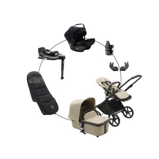 Kombikinderwagen Komplett-Set inkl. Babyschale Turtle Air i-Size, Isofix-Basis 360, Fußsack und Getränkehalter