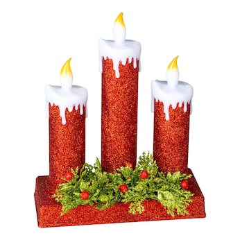 Trio de bougies scintillantes