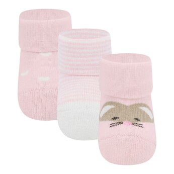 3er-Pack Erstlingssocken Maus Ringel Herzen