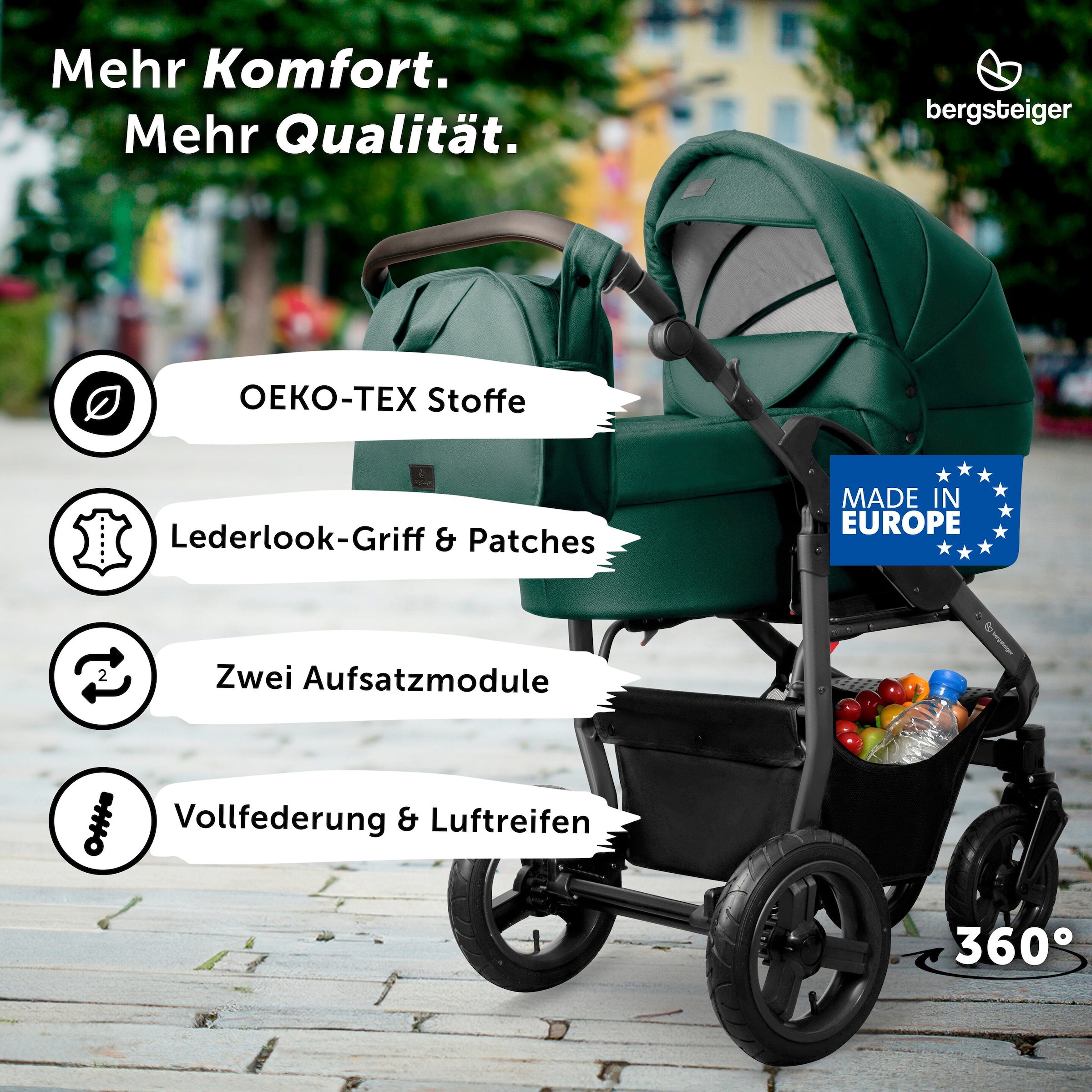 Bergsteiger Kinderwagen Capri gruen
