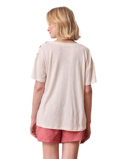 Umstands-Shirt mit V-Ausschnitt, Leinen/Viskose