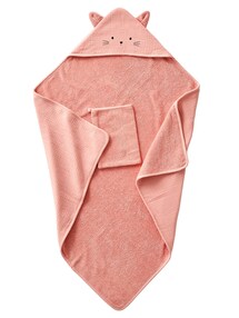 Baby Kapuzenbadetuch & Waschhandschuh, Bio-Baumwolle